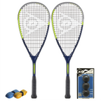 All products together of CX Pro Sport Tristorm Junior Squash Set with Tristrom 160 g rackets,Intro balls and CX pro Sport grips