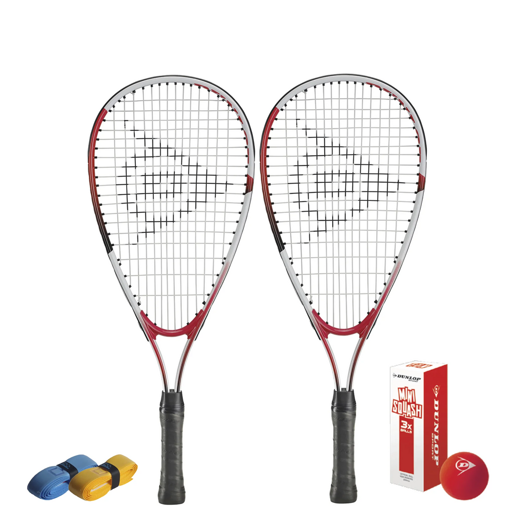 CX Pro Sport Fun Junior Squash Set – Includes 2 Dunlop Fun Racket, 3 Fun Balls & 2 CX Pro Sport Grips
