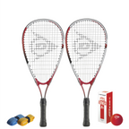 CX Pro Sport Fun Junior Squash Set – Includes 2 Dunlop Fun Racket, 3 Fun Balls & 2 CX Pro Sport Grips