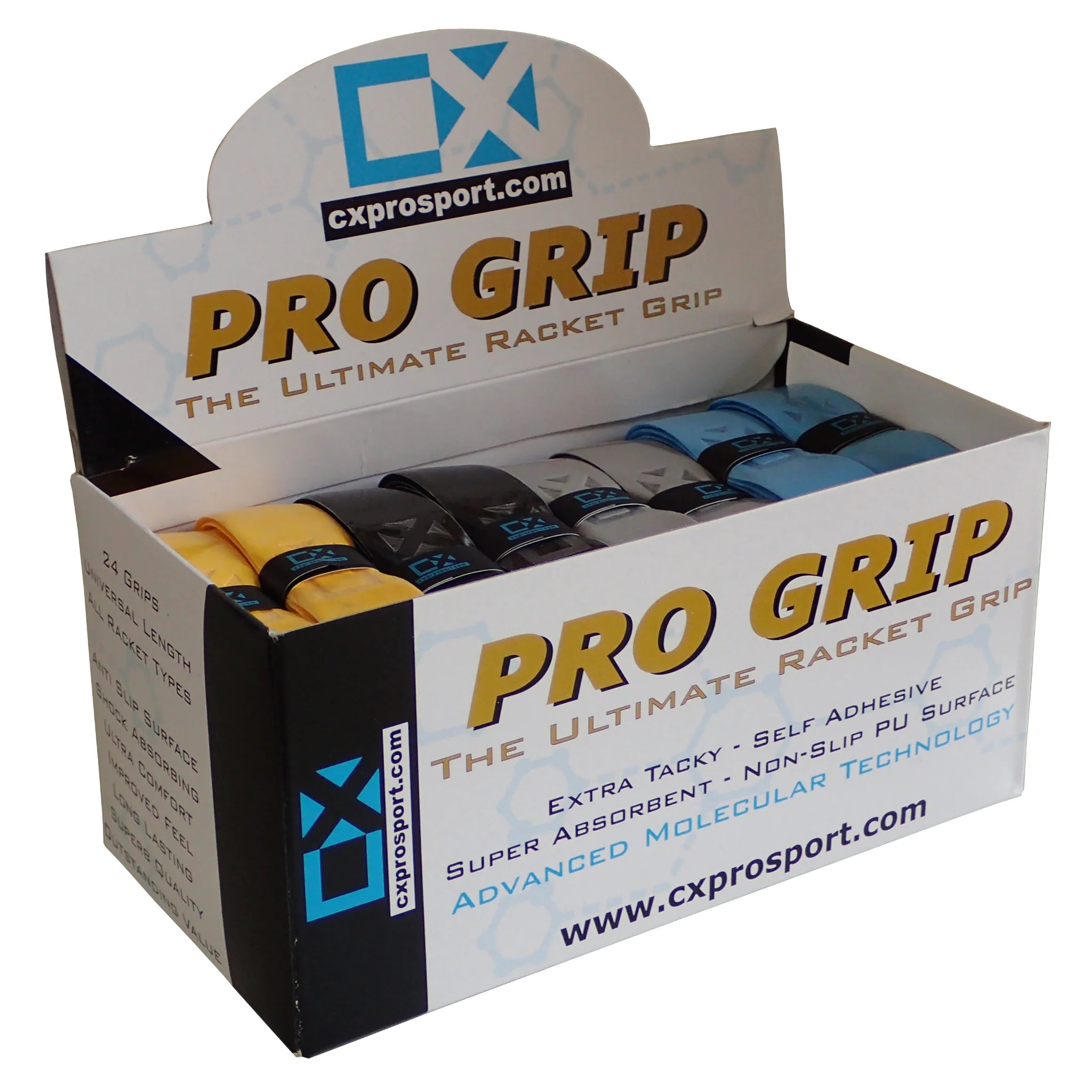 Professionnel Racket Grip CX Pro Sport Pro Grips – Box of 24 PU Racket Grips – Climax Pro-Squash Ltd.
