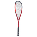 Side profile of Dunlop CX120 squash racket 120g, Extra Head Light, highlighting tapered shaft and premium carbon layup.