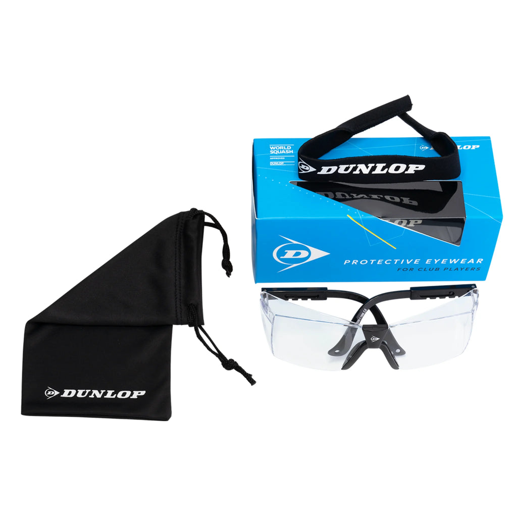view of all the contents of Dunlop Club Protective Eyewear