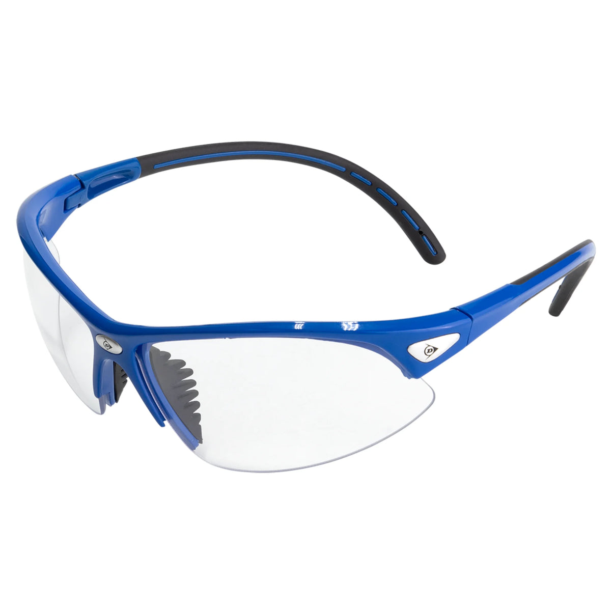 side view of Dunlop Competition blue and black Protective Eyewear