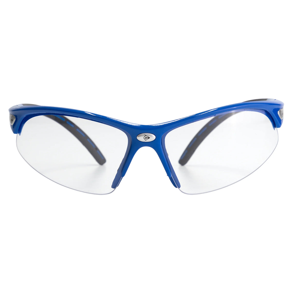 front view of Dunlop Competition blue and black Protective Eyewear