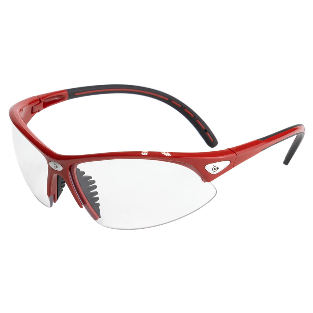 side view of the Dunlop Competition red and black Protective Eyewear