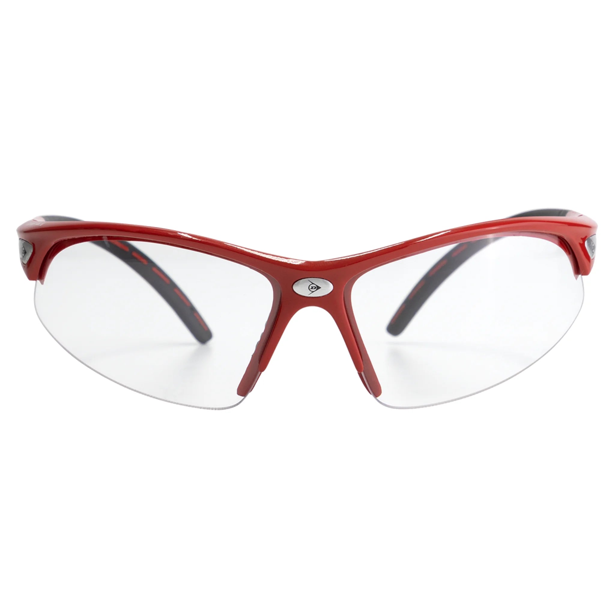 front view of the Dunlop Competition red and black Protective Eyewear