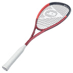 Angled 45° slant to right of Dunlop CX Team 132, 500cm² head, highlighting Power Grommets for a larger sweet spot.