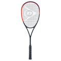 front view of Dunlop CX125 squash racket 125g, 470 cm² head, extra head light, highlighting compact head and 14x18 pattern