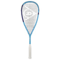 Front image of Dunlop FX Team 130 Squash Racket, showing 500cm² head and 14x18 string pattern, highlighting frame shape