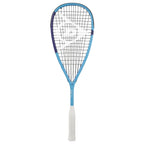 Front image of Dunlop FX Team 130 Squash Racket, showing 500cm² head and 14x18 string pattern, highlighting frame shape