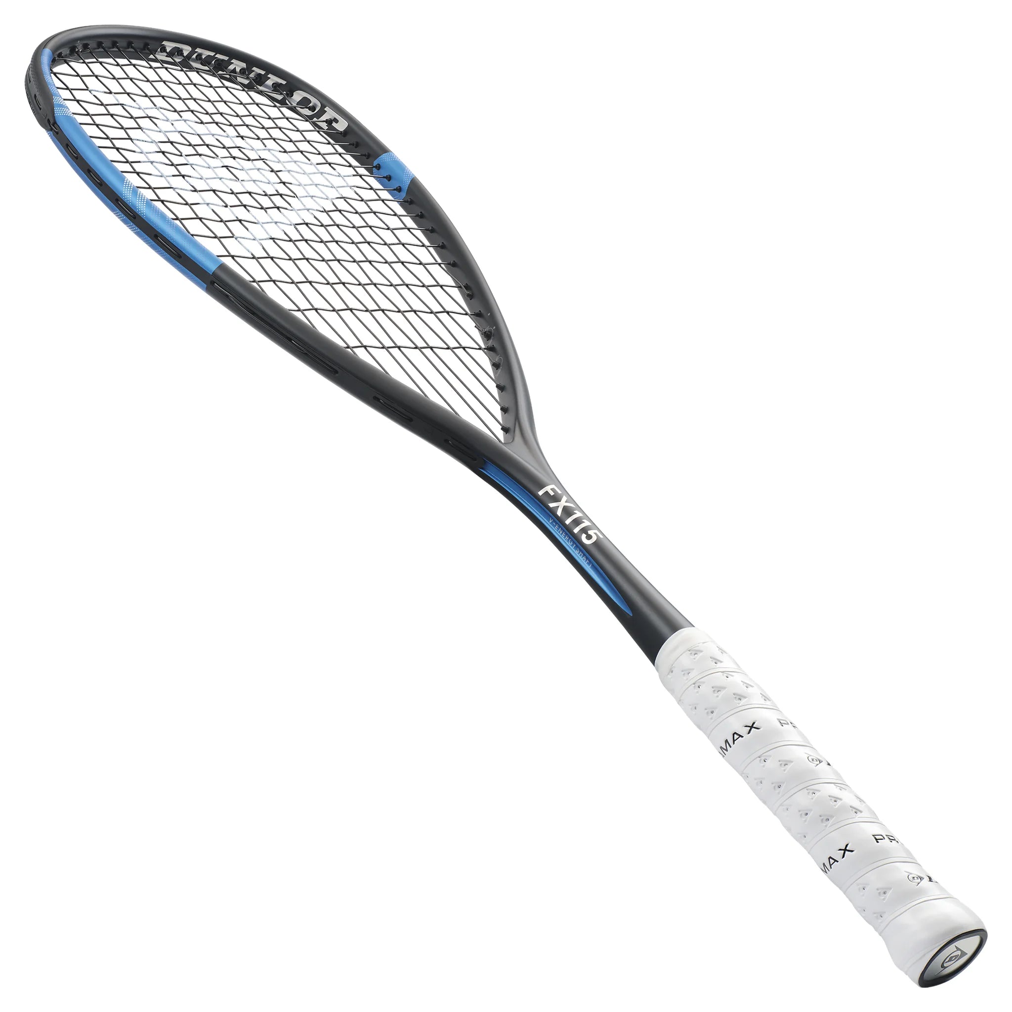 Dunlop FX 115 squash racket left angle view