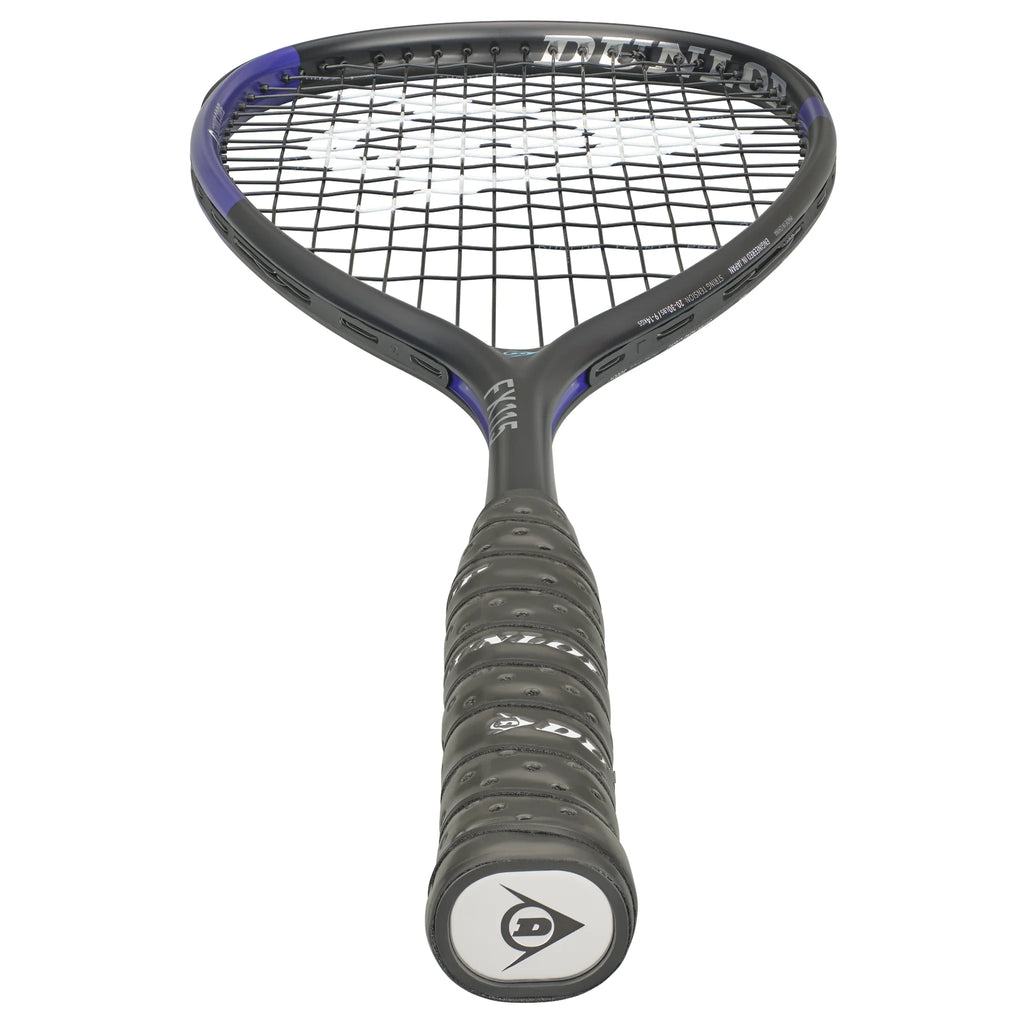 Bottom image of Dunlop FX 115 Squash Racket 2026 model, highlighting the 115g racket frame from the lower viewing angle