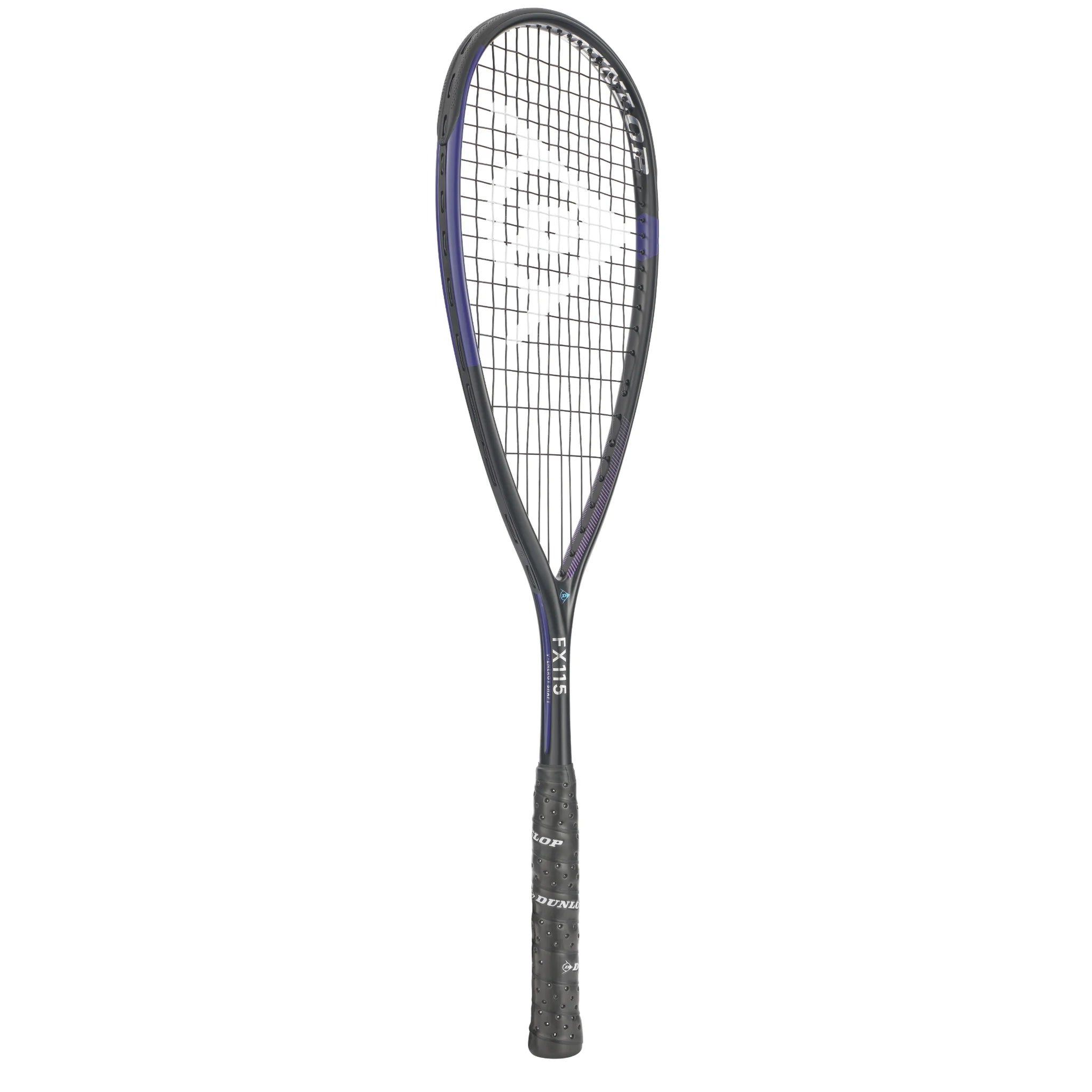Side image of Dunlop FX 115 Squash Racket 2026 model, highlighting the thicker beam and 115g frame construction