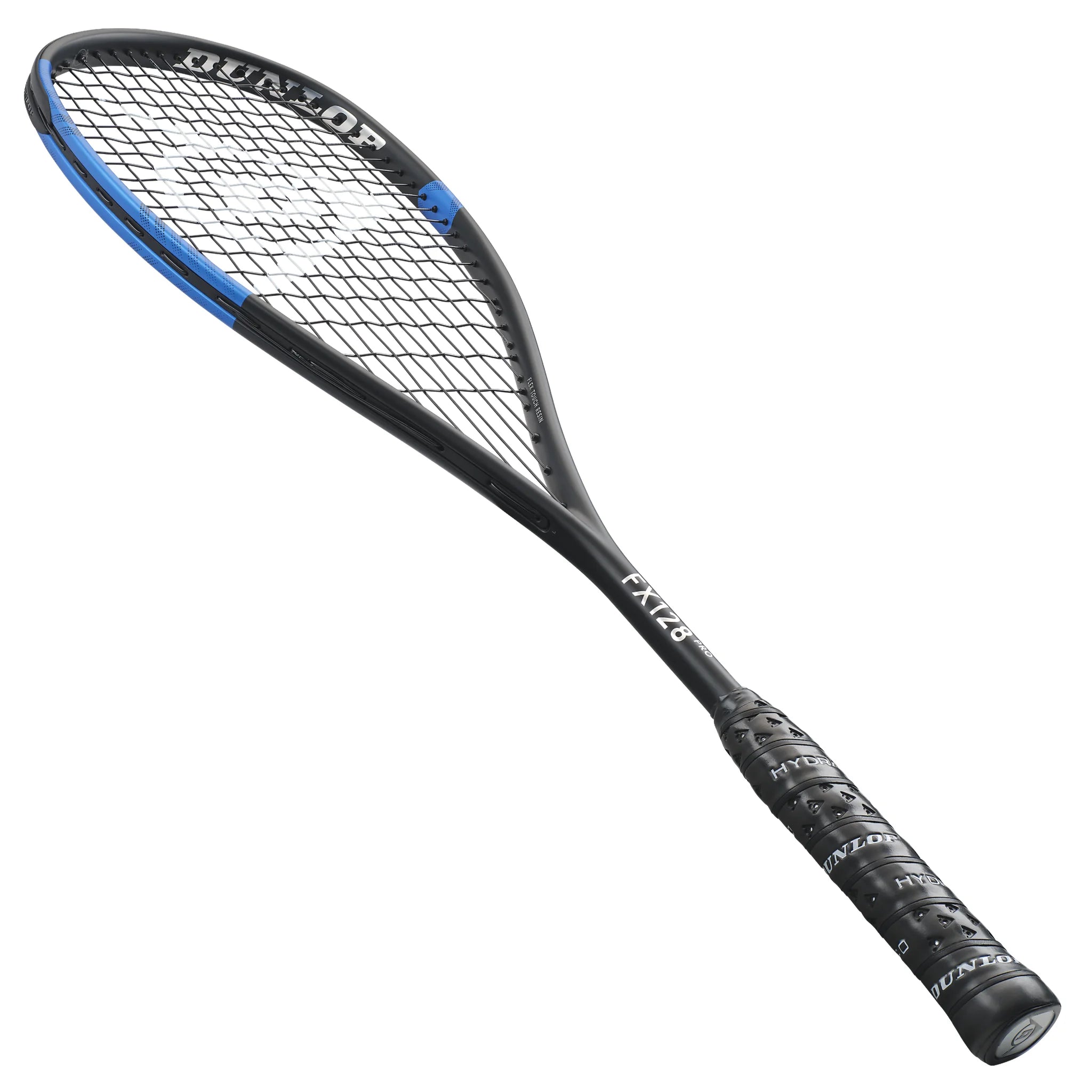 Dunlop FX 128 Pro squash racket left angle view