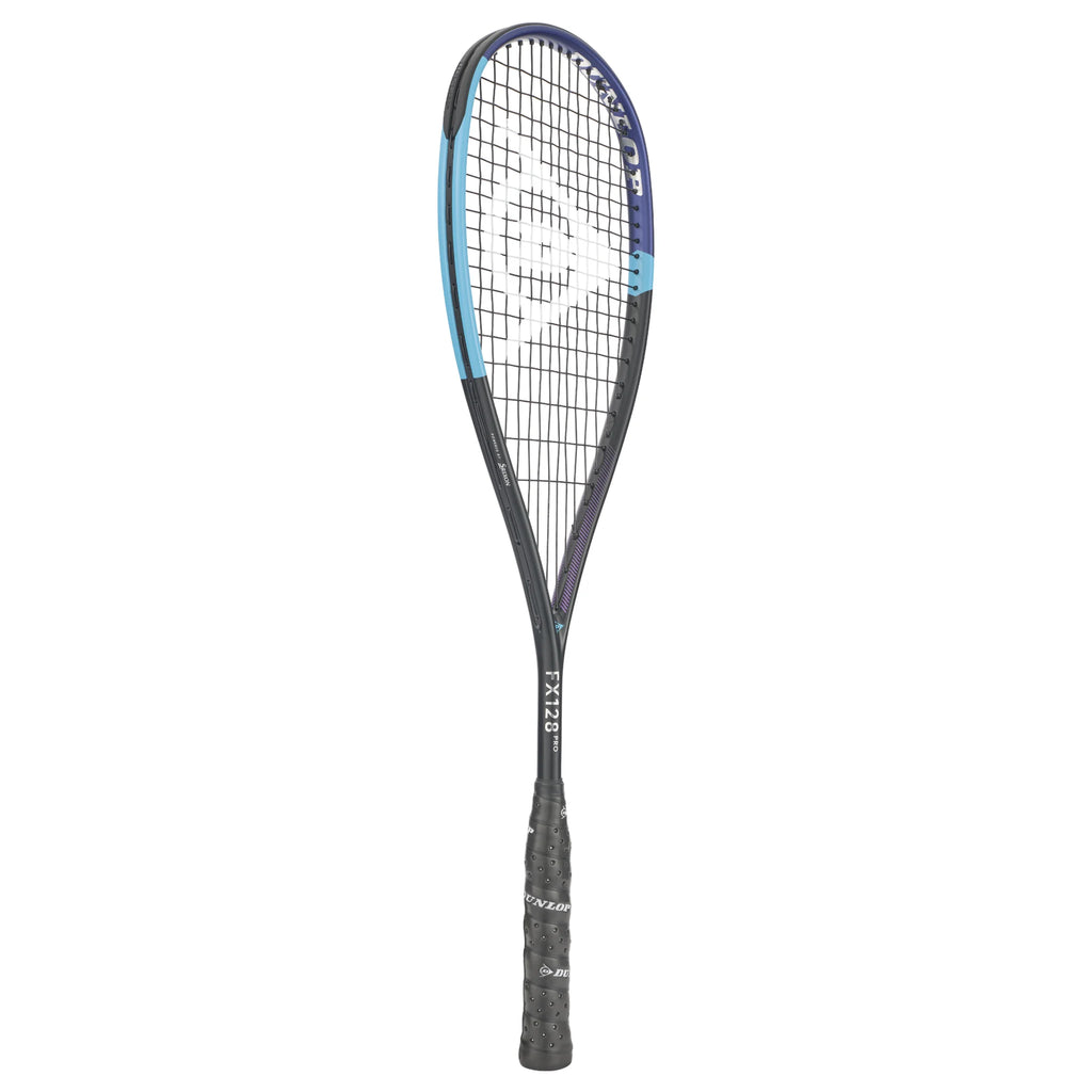 Side image of Dunlop FX 128 Pro Squash Racket 2026 model with 27in length, highlighting the racket side profile