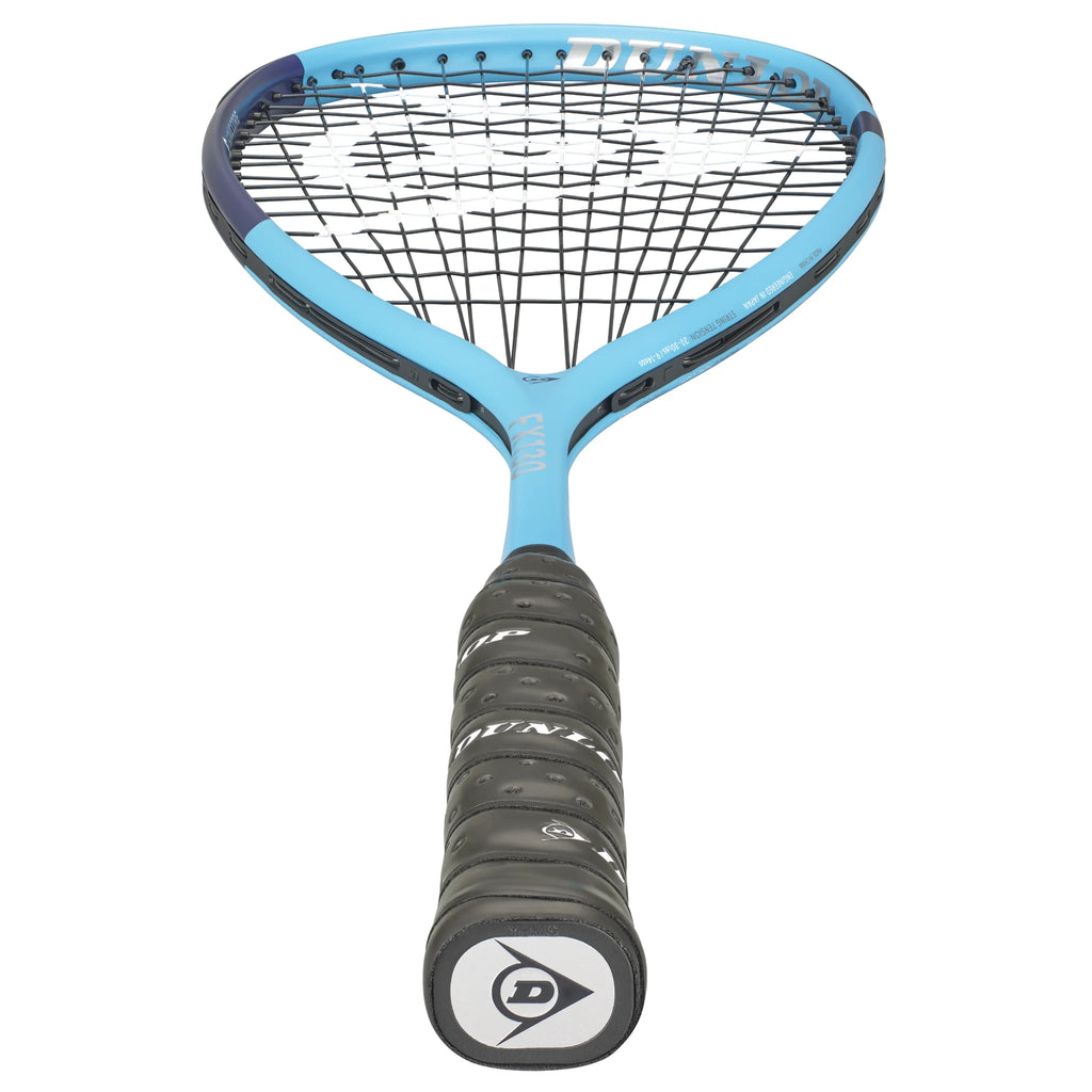 Bottom image of Dunlop FX 130 Squash Racket 2026 model, head-light balance and 130g frame, highlighting the lower frame