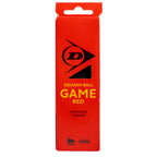 Product image of Dunlop Game Blue Squash Ball – 3 Ball Box, highlighting the three-ball retail packaging.