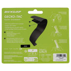 Back image of Dunlop Gecko-Tac White Overgrip 3 Pack with moisture absorption, highlighting the pack's product information