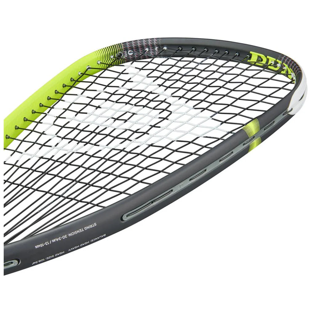 Dunlop Hyperfibre Ultimate Racketball racket head right angle view