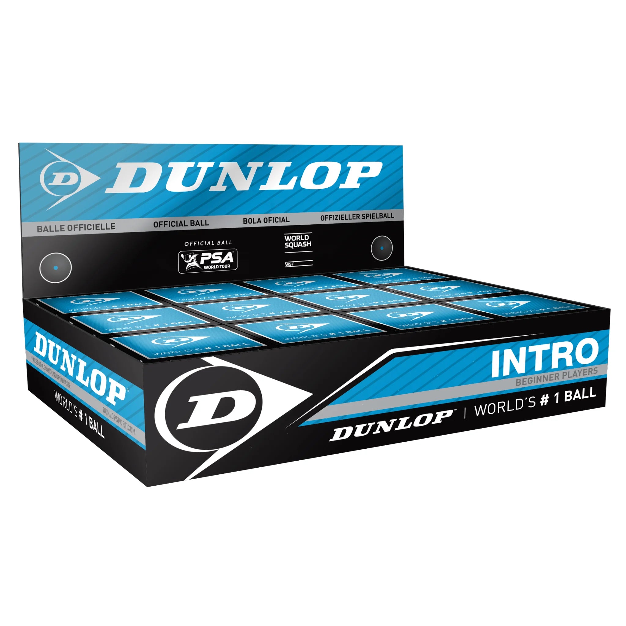 Dunlop Intro Balls (black ball 12% larger) - 1 Dozen single ball boxes