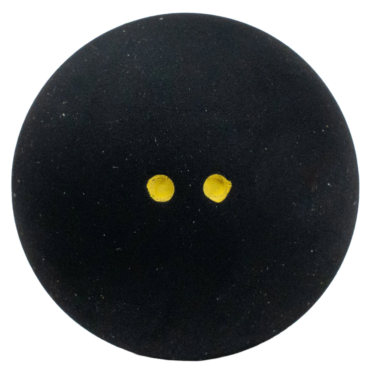 Product image of Dunlop Pro Squash Ball double yellow dot, highlighting the two-dot marking on the standard-size ball.