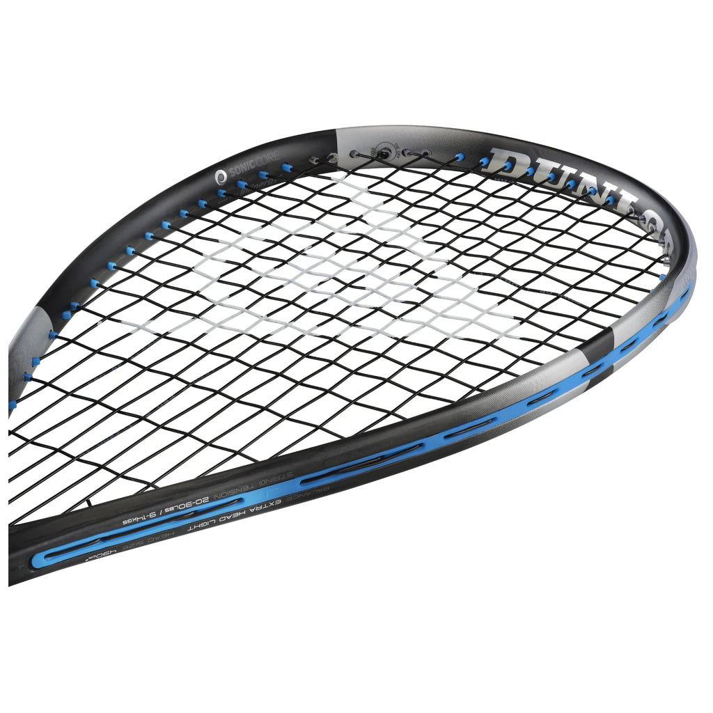 Dunlop Sonic Core Evolution 120 squash racket (2022 model) head view