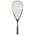 Front view of Dunlop Tristorm Junior Squash racket in CX Pro Sport set, 160 g and 500 cm² head, highlighting open string bed.