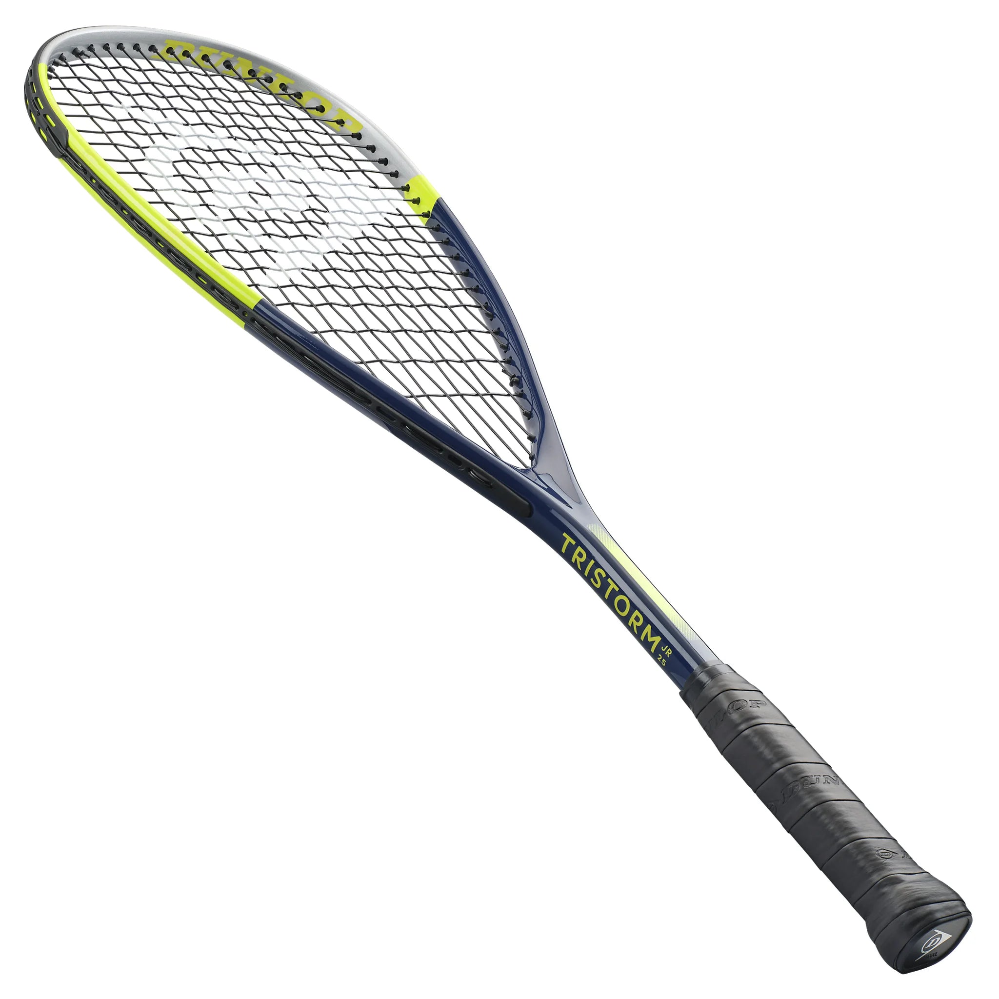 Dunlop Tristorm Junior squash racket left angle view