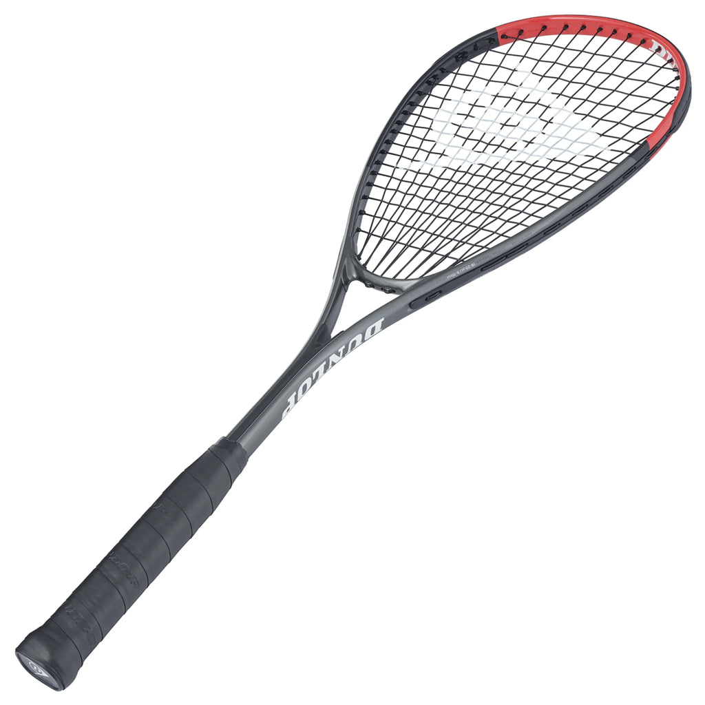 Side image of Dunlop Tristorm Lite Squash Racket, 27-inch aluminium frame, highlighting slim side profile and head shape