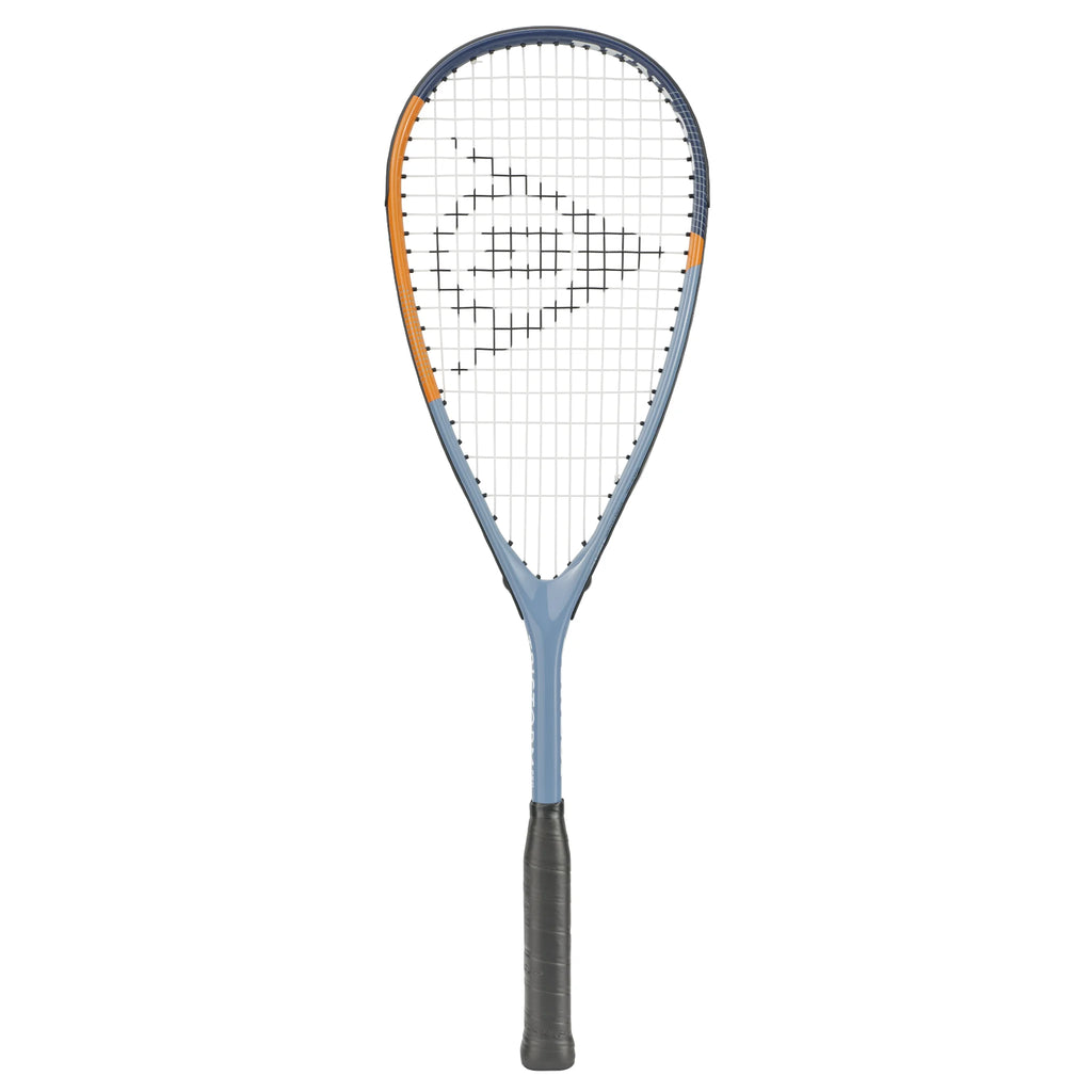 Front view of Dunlop Tristorm Pro Squash Racket 2026 model, 500cm² head and 14x20 string pattern, highlighting frame shape