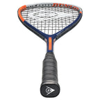 End cap view of Dunlop Tristorm Pro Squash Racket, 170 g head-light, 500 cm² head, highlighting Dunlop logo on the butt cap.
