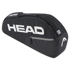Opposite side-on angled view of HEAD Base Racket Bag Small 16L, 76x32x9 cm, highlighting black colour and shoulder strap.