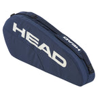 Opposite side-on angled view of HEAD Base Racket Bag Small 16L, 76x32x9 cm, highlighting navy colour and carry handle straps.