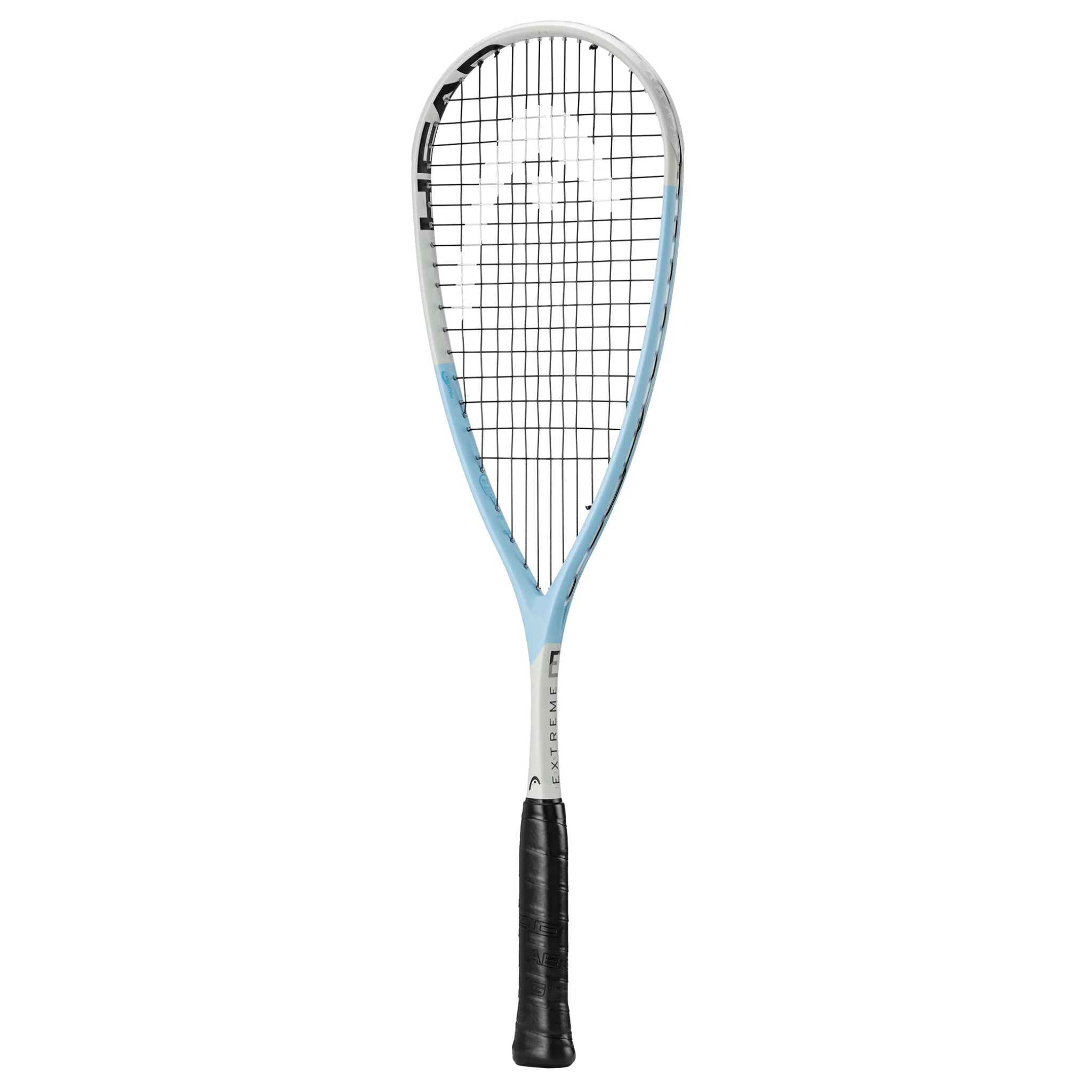 Side profile of Head Extreme 135 Squash Racket 2025, 135 g, 495 cm² head, highlighting tapered beam and head-heavy balance.