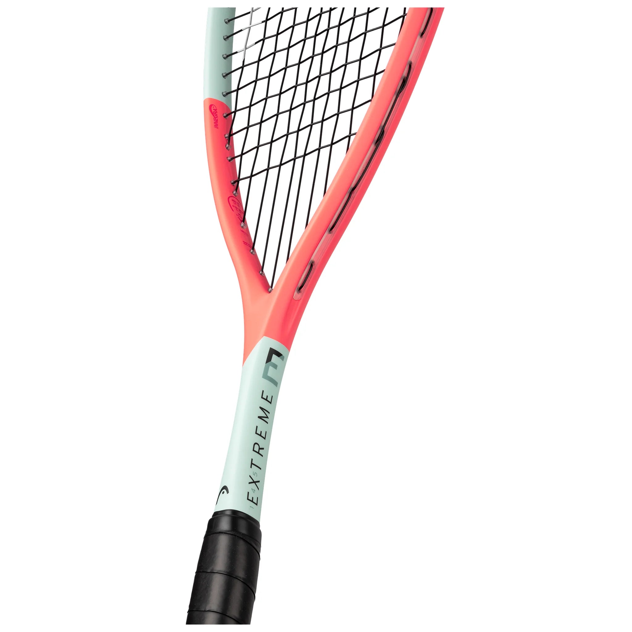 Shaft close up of Head Extreme 145 Squash Racket 2025, Innegra technology detail with pastel colour finish