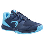 side angle view of Head Grid 3.5 Indoor Shoe Dark Blue & Aqua