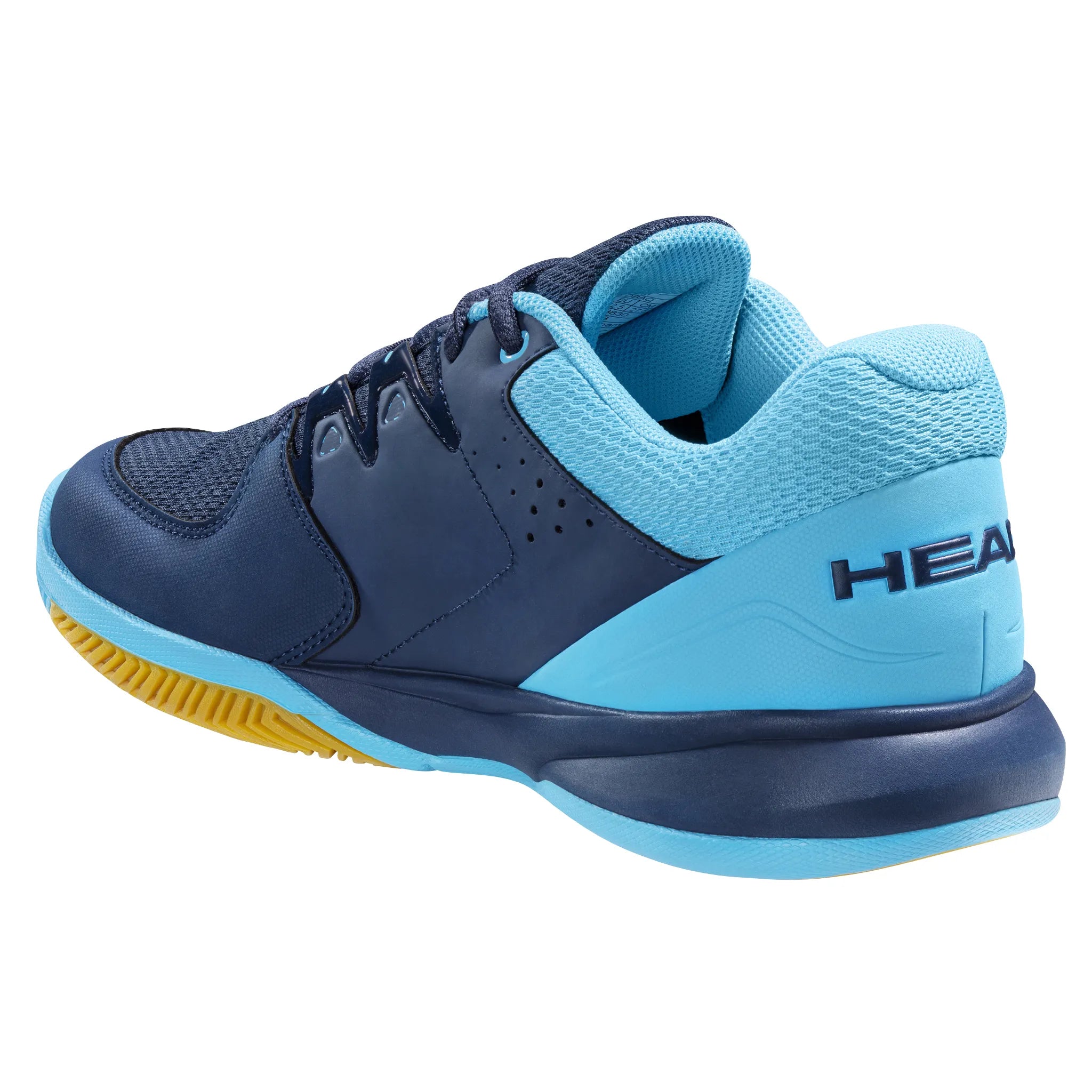 inside angle view of Head Grid 3.5 Indoor Shoe Dark Blue & Aqua