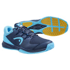top and bottom view Head Grid 3.5 Indoor Shoe Dark Blue & Aqua