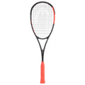 Front image of Head Radical 135 2026 Squash Racket, highlighting the asymmetrical design and orange detailing