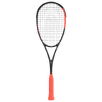 Front image of Head Radical 135 2026 Squash Racket, highlighting the asymmetrical design and orange detailing