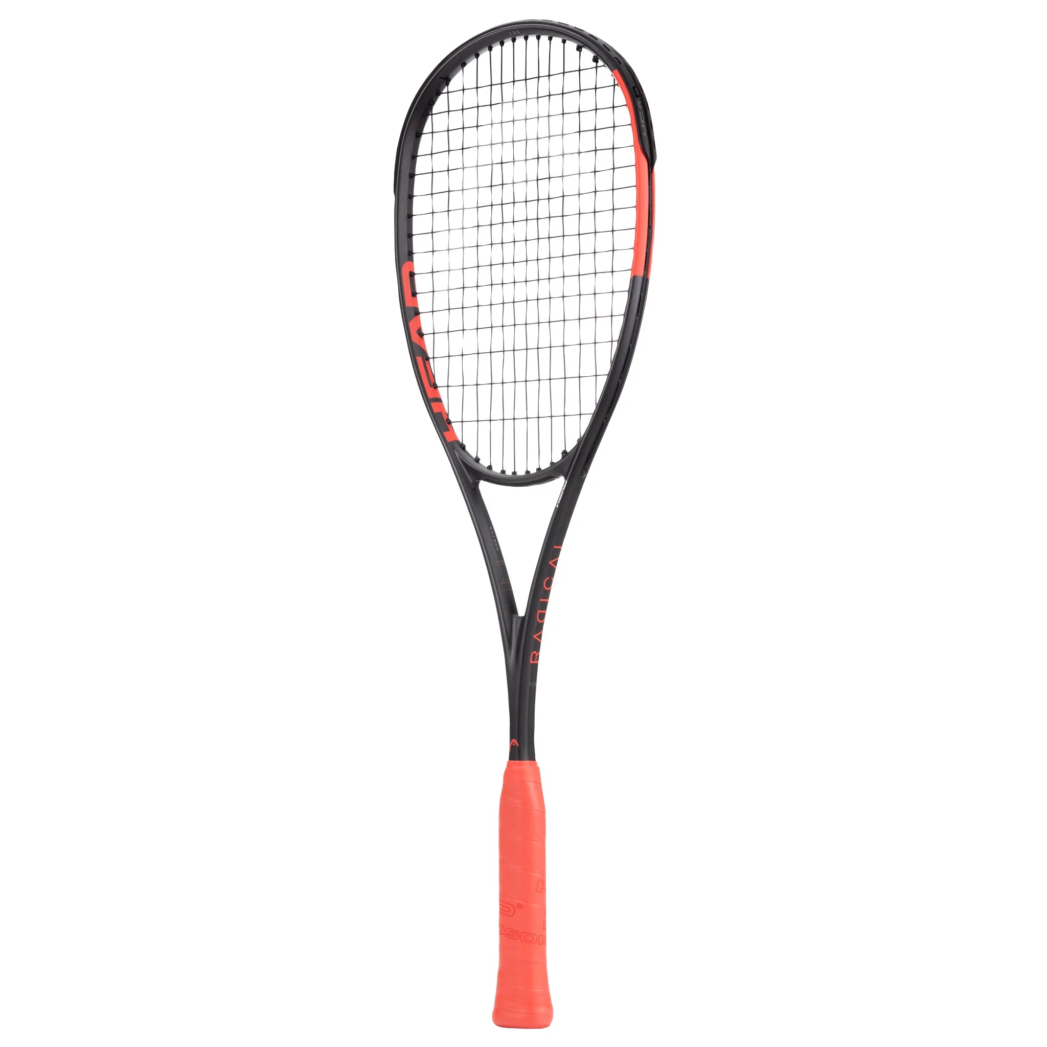 Side image of Head Radical 135 2026 Squash Racket with a 20 mm beam, highlighting its head-heavy profile