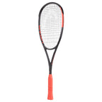 Side view of Head Radical 135 2026 Squash Racket with 20 mm beam, highlighting its asymmetrical profile and orange detailing