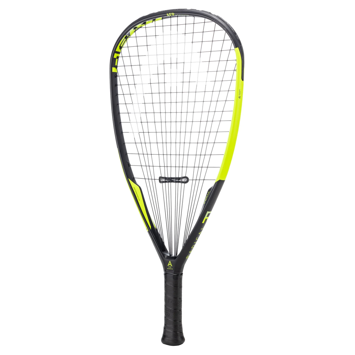 Side profile of HEAD Radical 170 Racketball Racket 2025, 170 g even balance, highlighting tapered 24–20.5–23 mm beam design.