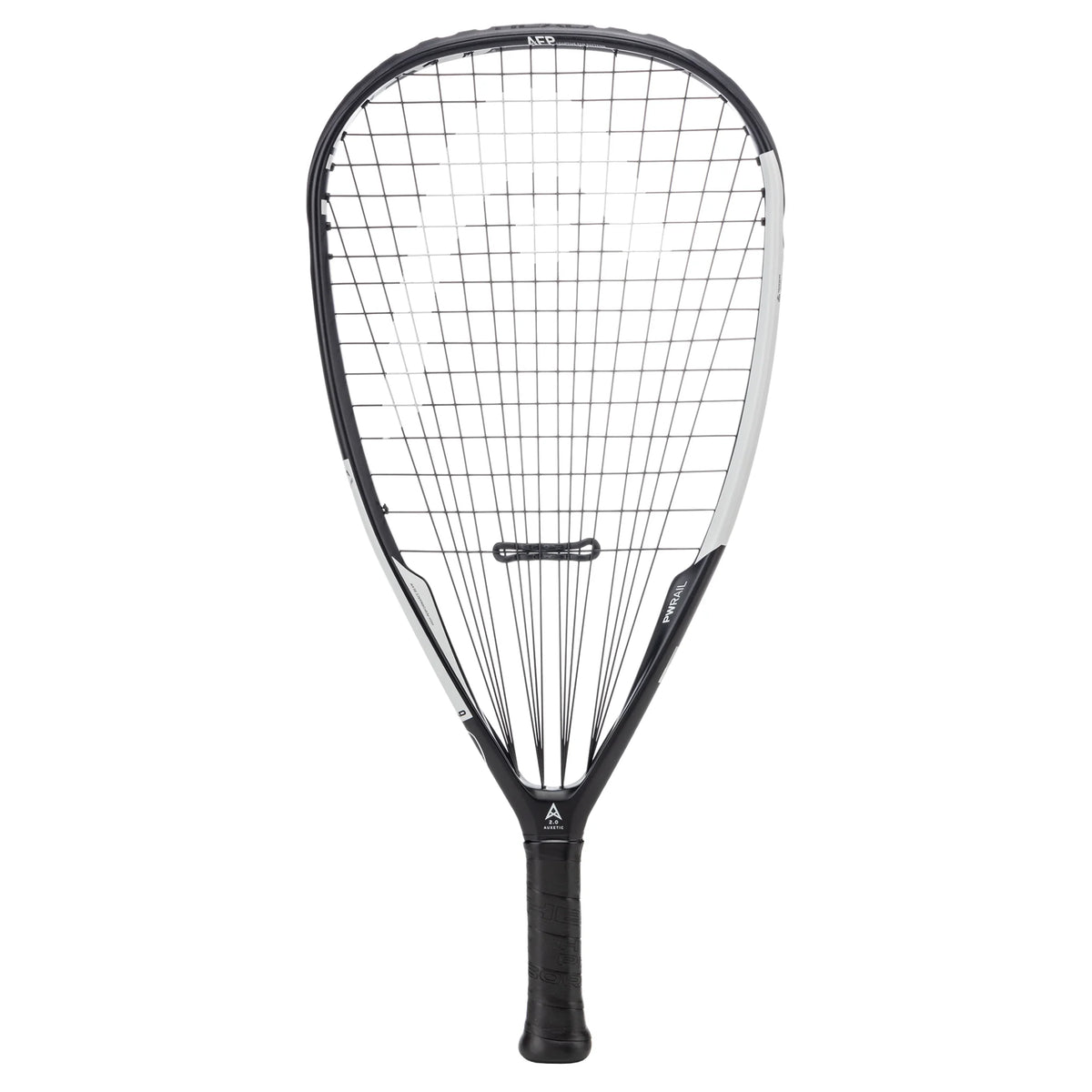 Front view of HEAD Radical 180 racketball racket (2025), 180 g, 690 cm² head, highlighting head-light balance and oval frame.