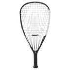 Front view of HEAD Radical 180 racketball racket (2025), 180 g, 690 cm² head, highlighting head-light balance and oval frame.