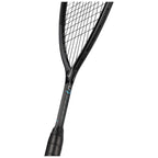 Shaft close up of HEAD Speed 120 Slimbody Squash Racket 2025 with Graphene Inside and Auxetic 2.0, highlighting raw carbon.