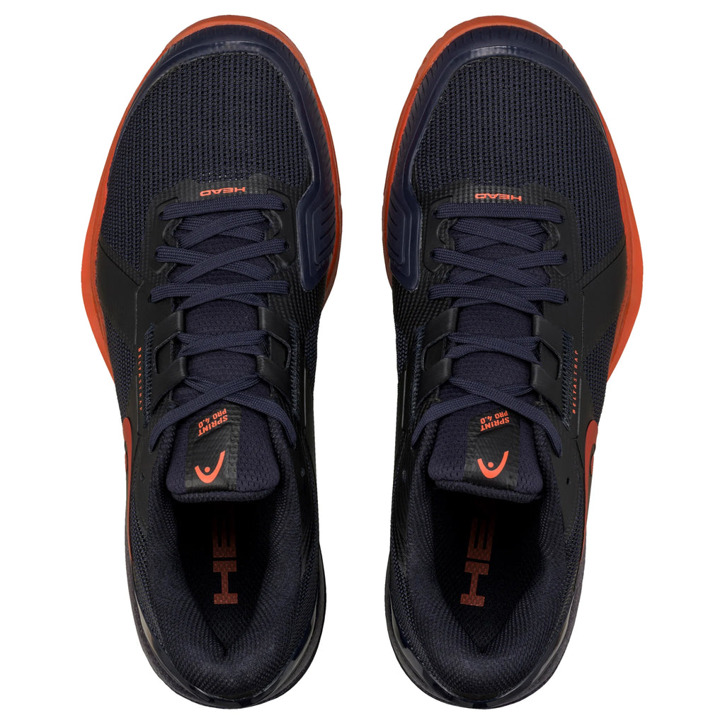 Top view of Head Sprint Pro 4.0 Indoor Shoe with triangle lacing straps, highlighting the breathable mesh upper