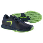 Side and sole image of Head Sprint Team 4.0 Indoor Shoe with hybrid tread, highlighting upper and outsole design
