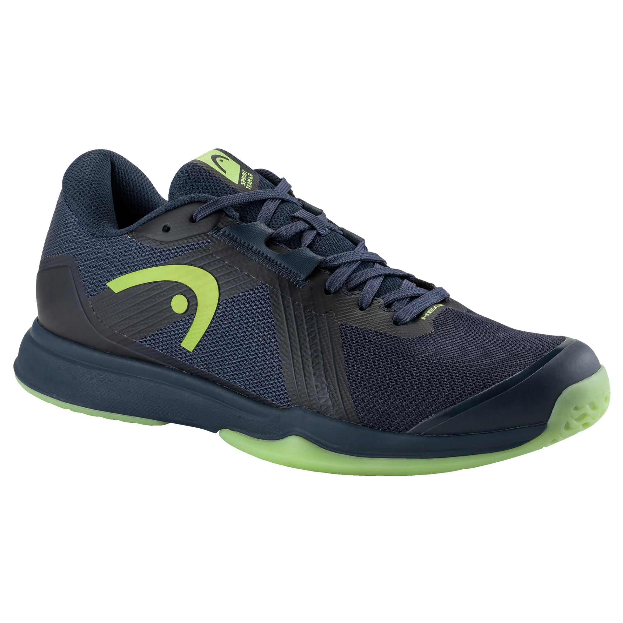 Side image of Head Sprint Team 4.0 Indoor Shoe with lightweight mesh upper, highlighting HEAD side branding