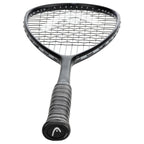 End-cap view of Head Vibe Pro Squash Racket with grip size 4, highlighting the handle and view upwards along the frame